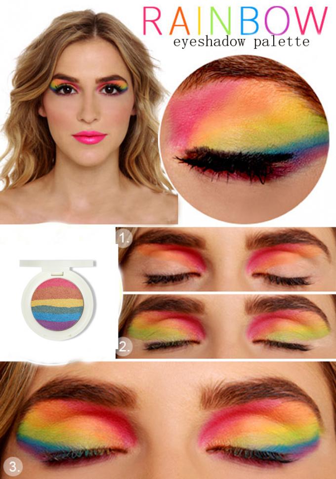 Косметики макияжа глаза Хигхлигхтер радуги с 6 в 1 наборе зарева макияжа, изготовленном на заказ логотипе
