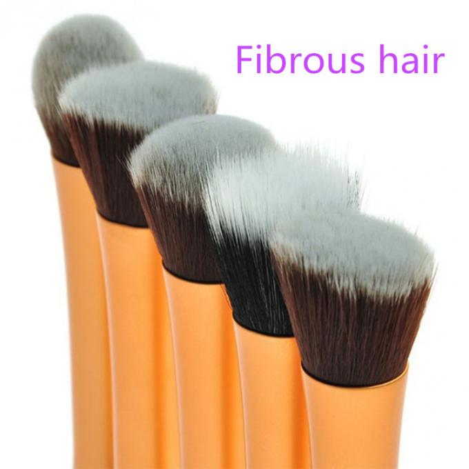 Популярная косметическая ручка металла набора щетки макияжа с материалами волос волокна