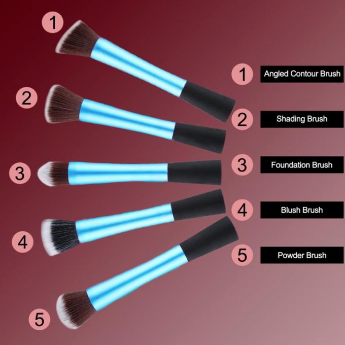 Популярная косметическая ручка металла набора щетки макияжа с материалами волос волокна